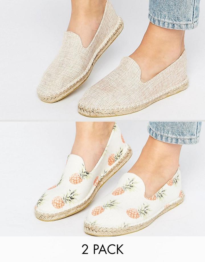 Asos Jeanie Two Pack Espadrilles - Beige