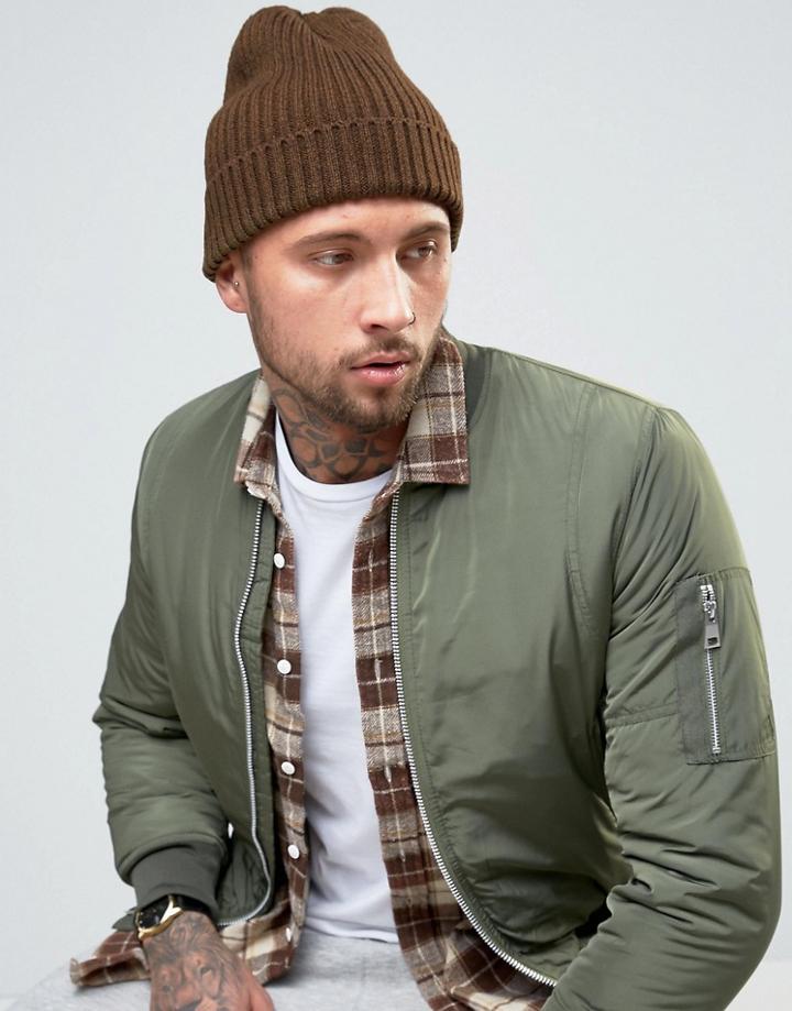 New Look Beanie In Green Pattern - Green