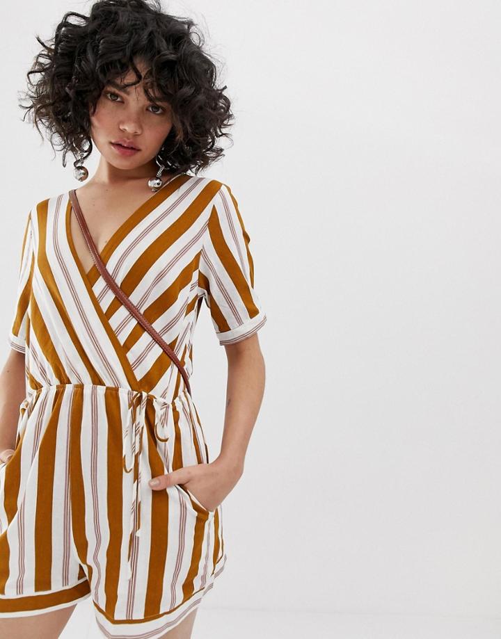 Emory Park Romper In Contrast Stripe