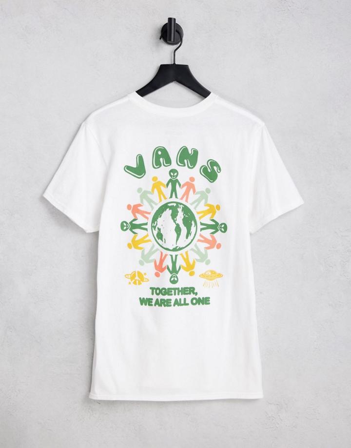 Vans Down To Earth Back Print T-shirt In White