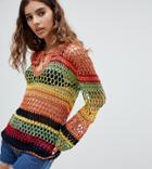 E.l.k Crochet Stripe Sweater - Multi