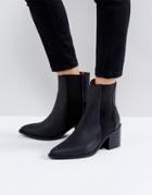 Selected Leather Ankle Boot - Black