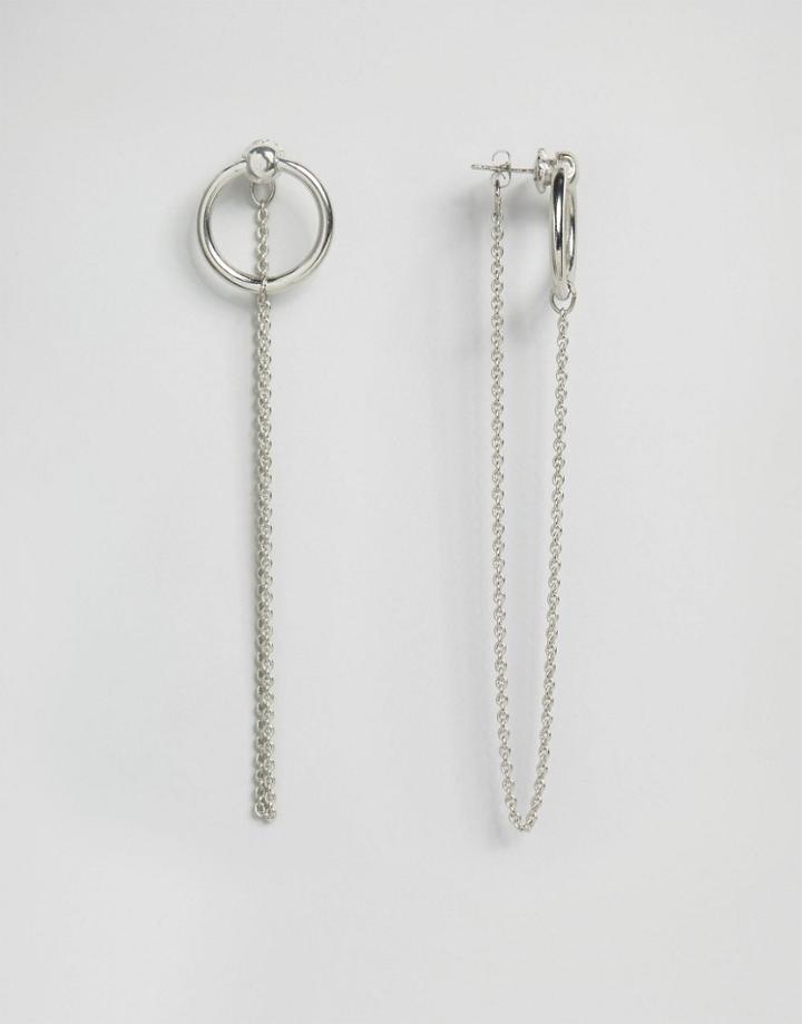 Missguided Chain Drop Earrings - Silver