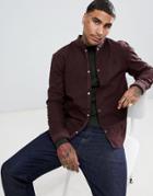 Fred Perry Bomber Neck Shirt In Burgundy - Red