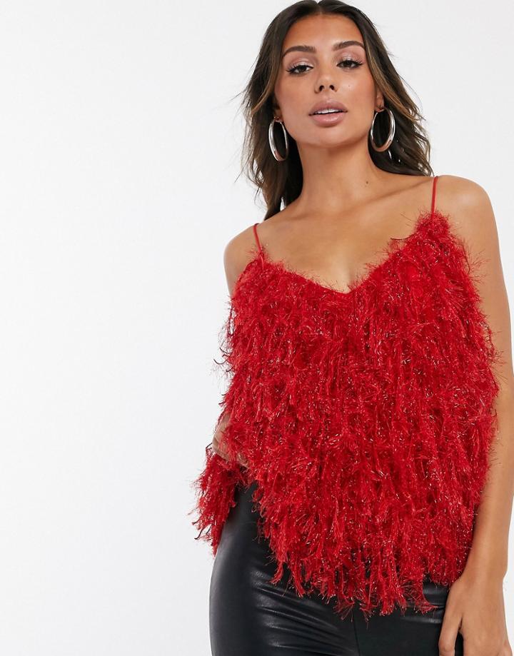 Asos Design V Neck Feather Cami