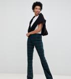 Asos Design Tall Slim Kick Flare Pants In Nightwatch Check - Multi