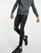 The Couture Club Distressed Super Skinny Jean In Washed Black
