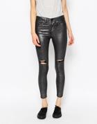 Waven Freya Low Rise Skinny Jeans With Knee Rips - Silver