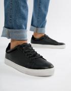 Truffle Collection Lace Up Sneaker In Black - Black