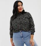 Brave Soul Plus Ashling Shirt In Mini Floral - Black