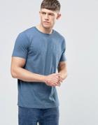 Asos T-shirt With Crew Neck In Blue Marl - Hague Blue Marl