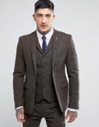 Rudie Wool Super Skinny Suit Jacket - Brown
