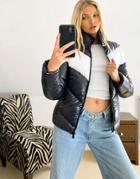 Superdry Brooklyn Color Block Padded Jacket In Navy