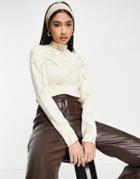 River Island 70's Swirl Print Knit Top In Yellow