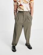 Asos Design Balloon Smart Pant In Gray-grey