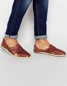 Hudson Matto Woven Leather Sandal - Tan