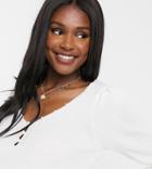 Asos Design Maternity Long Sleeve Rib Sweater With Buttons In Cream-white