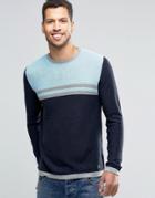 Original Penguin Color Block Knitted Sweater - Navy