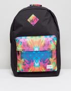 Spiral Backpack With Trance Print - Black