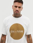 Pull & Bear Join Life T-shirt With Circle Print In White - White