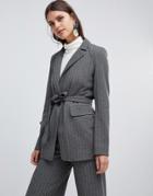 Emme Herringbone Jersey Wrap Jacket - Black