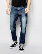 Asos Slim Jeans In Mid Wash - Mid Blue