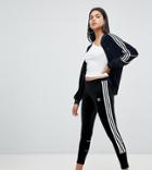 Adidas Originals Three Stripe Leggings In Black Velvet - Black