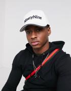 Asos Design Baseball Cap In White With 'ninety Nine' Embroidery