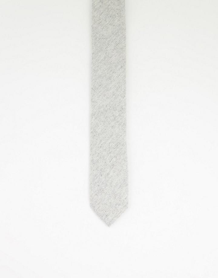Gianni Feraud Plain Flannel Tie In Gray