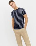 Selected Homme Yarn Dye Stripe T-shirt - Navy