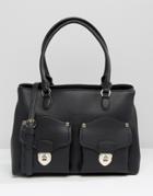 Love Moschino Shoulder Bag With Pockets - Black
