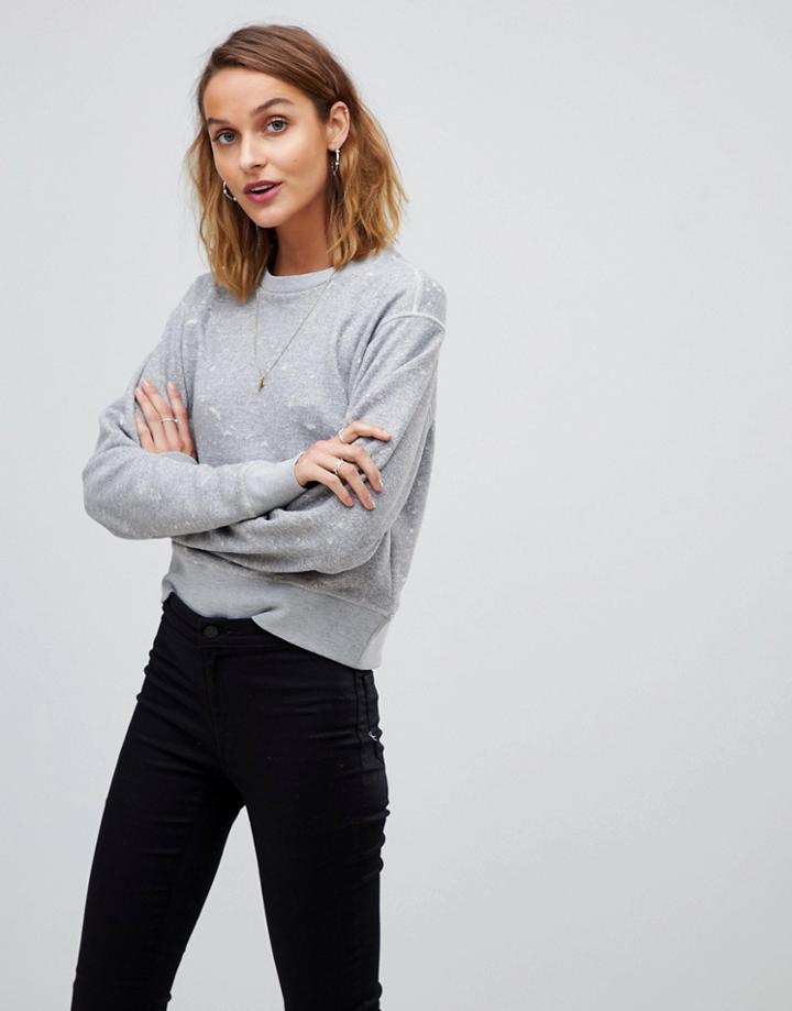 Allsaints Mabelle Distressed Sweater - Gray