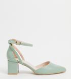 Raid Wide Fit Hazy Mid Heeled Shoes In Sage-green