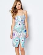 Ginger Fizz All Over Floral Pencil Dress With Strap Detail - Multi Floral