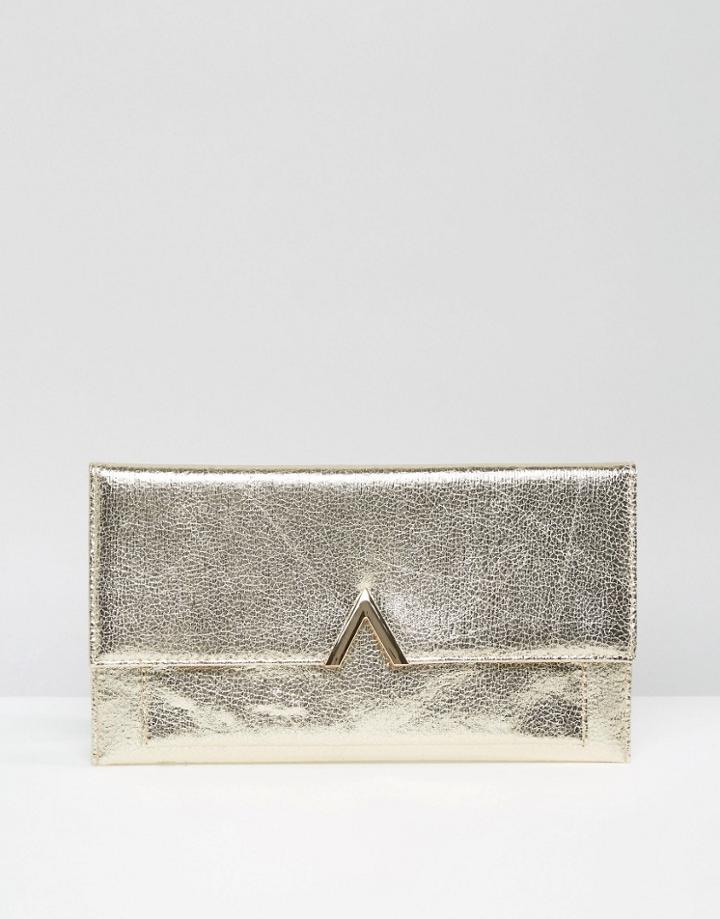 Asos Metallic Slim Metal Bar Clutch Bag - Gold