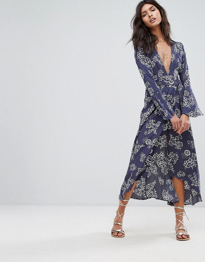 Faithful Floral Wrap Maxi Dress - Multi