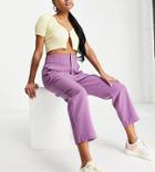 Stradivarius Petite Slim Tailored Pants In Purple