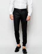 Noak Formal Pants With Cuffed Hem - Black