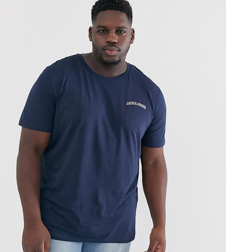 Jack & Jones Plus Originals Logo T-shirt - Navy