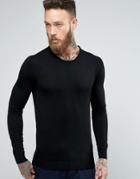 Selected Homme Merino Wool Crew Neck Sweater - Black