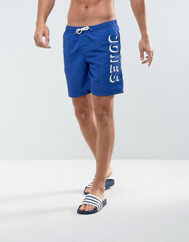 Jack & Jones Swim Shorts With Bold Logo - Blue