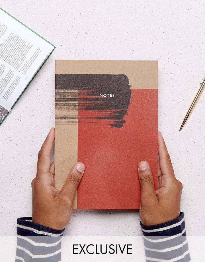 Ohh Deer Exclusive Minimal Red Brush Notebook - Multi