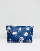 Chi Chi London Envelope Clutch Bag In Satin Floral Print - Multi