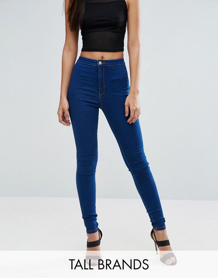 Missguided Tall Vice High Waisted Super Stretch Skinny Jean - Blue