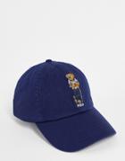 Polo Ralph Lauren Golf Cap In Blue With Bear Logo-navy