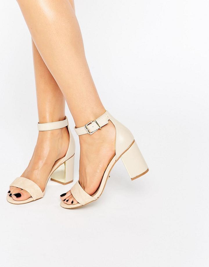 Oasis Block Heeled 2 Part Sandal - Nude