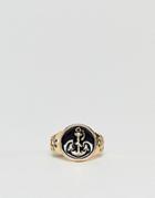 Designb Sailor Pinky Ring In Gold With Black Enamel Exclusive To Asos - Gold