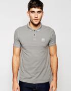 Boss Orange Polo Shirt With Logo In Slim Fit In Gray - Gray