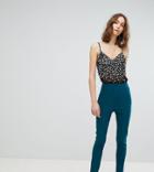 Asos Design Tall High Waist Pants In Skinny Fit - Green