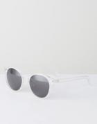 Asos Round Sunglasses In Clear - Clear